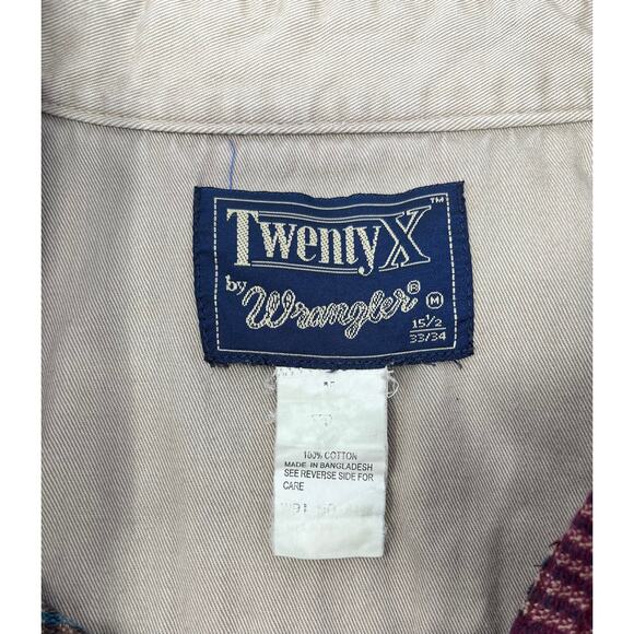 Twenty X Wrangler Button-Down Long-Sleeve Plaid Men's Shirt Size M - Picture 5 of 12